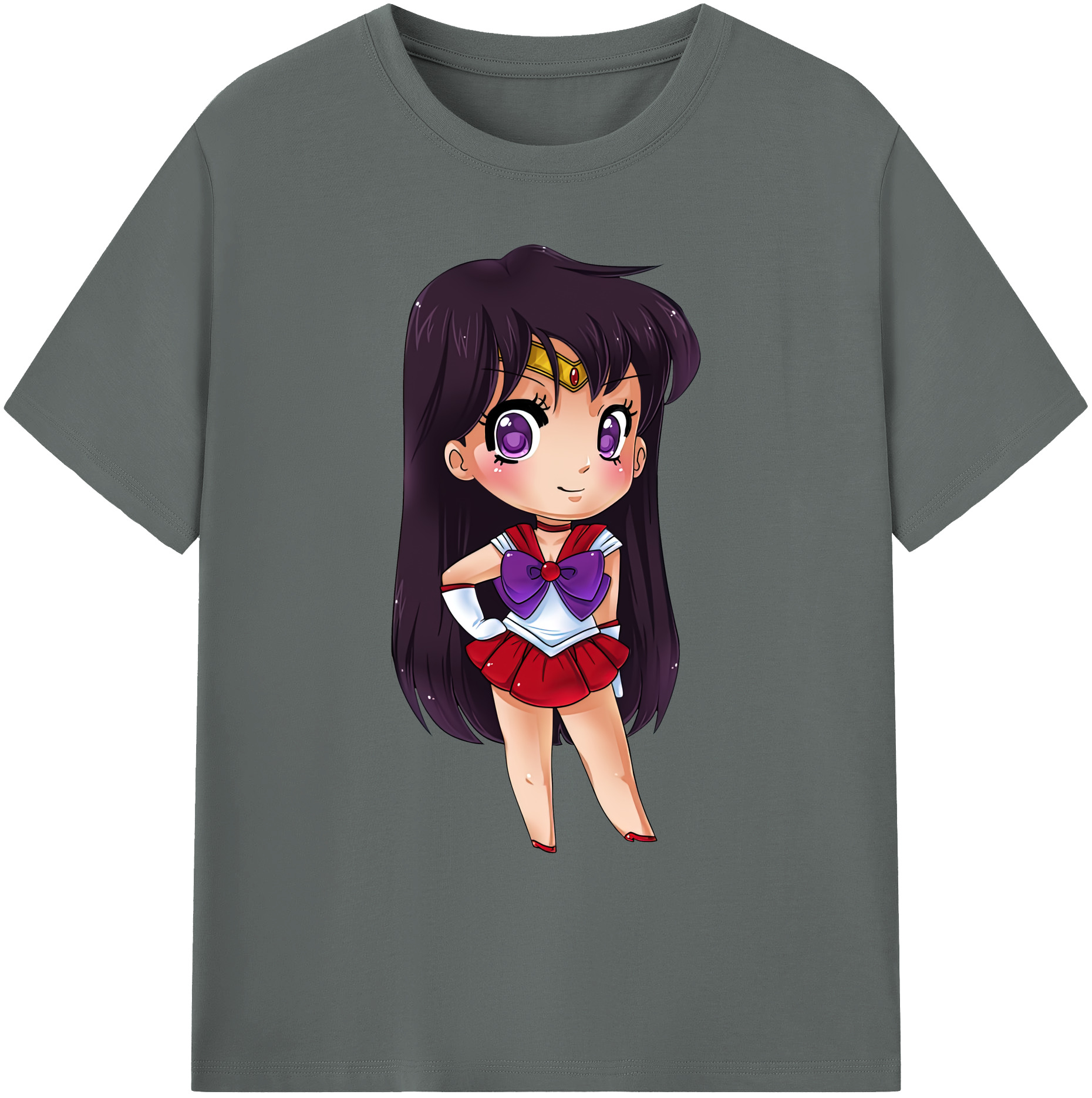 （画像用） 美少女戦士セーラームーン 火野レイ ひの レイ Sailor Moon Hino Rei （セーラーマーズ,Sailor Mars） 綿100％ メンズ半袖Tシャツ｜肌触りやわらか＆通気性